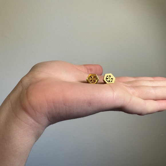 Tory Burch Gold Stud Earrings - Picture 3 of 4